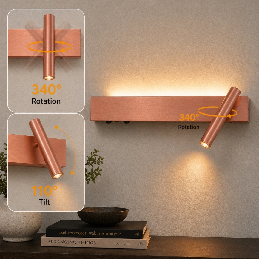 BRILAGI - LED nástenné bodové svietidlo ARLIX LED/3W/230V + LED/7W bronzové CRI 90