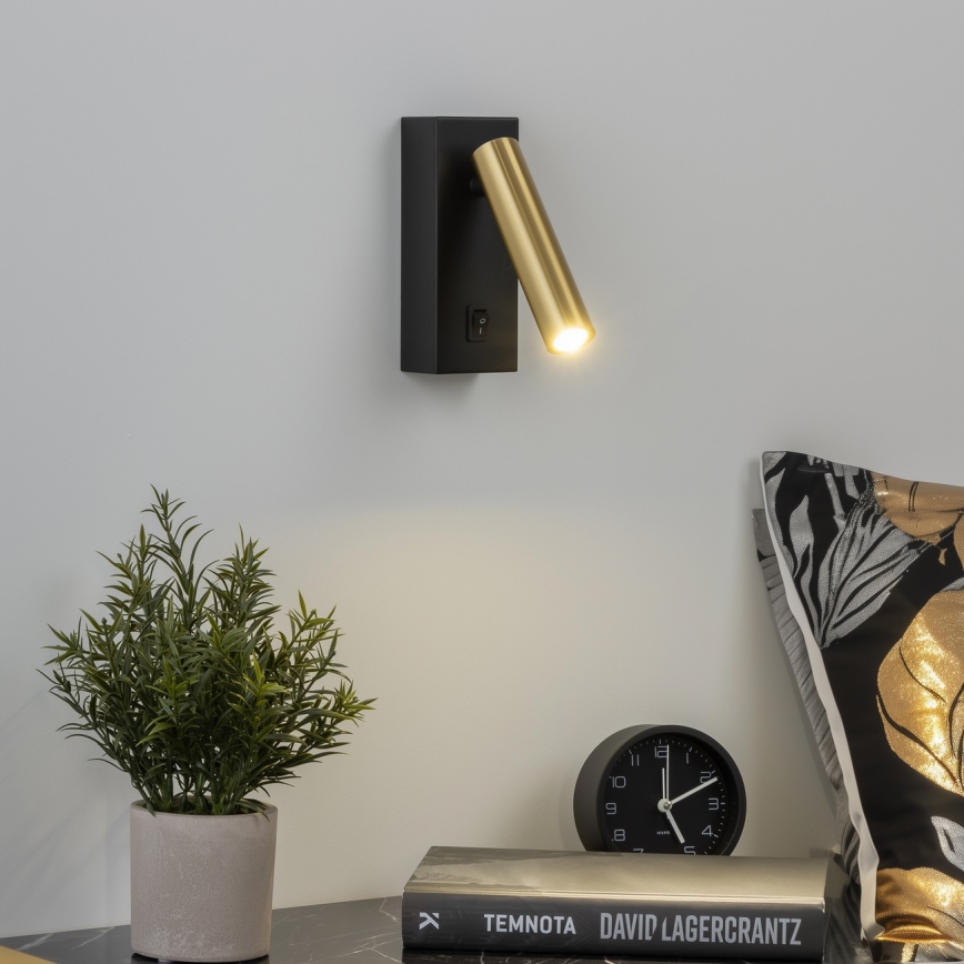 Brilagi - LED Nástenné bodové svietidlo MAYA LED/3W/230V 4000K čierna/zlatá