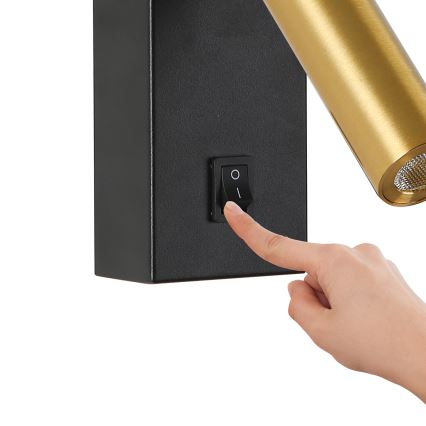 Brilagi - LED Nástenné bodové svietidlo MAYA LED/3W/230V 4000K čierna/zlatá