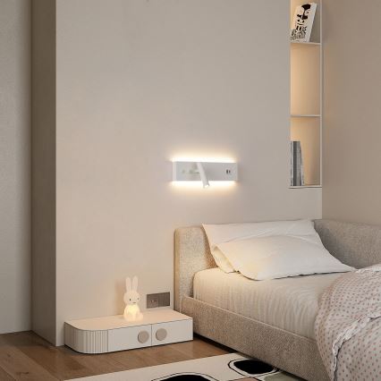 Brilagi - LED nástenné bodové svietidlo s USB portom NOCTIS LED/3W/230V + LED/9W biela