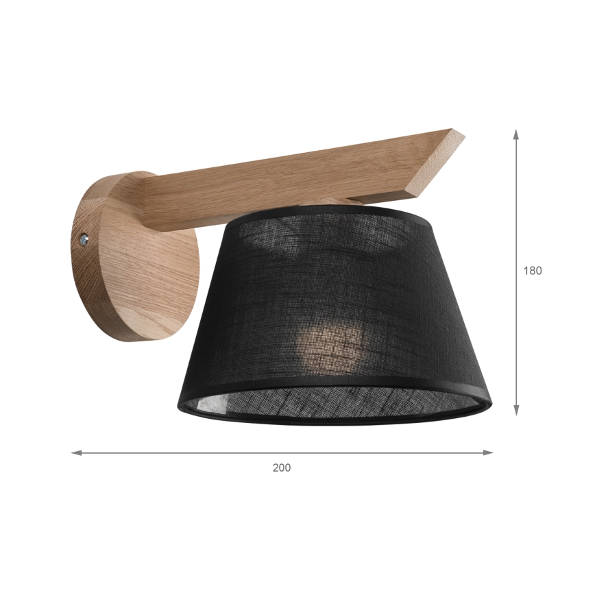 Brilagi - LED  Nástenné svietidlo ANTHONY 1xE14/40W/230V dub/čierna