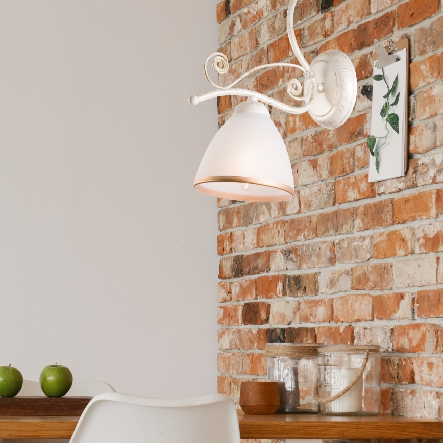 Brilagi - LED nástenné svietidlo ANTICO 1xE27/60W/230V 3000K biela patina