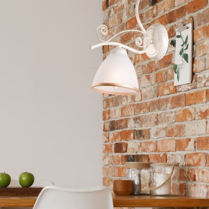 Brilagi - LED nástenné svietidlo ANTICO 1xE27/60W/230V biela patina