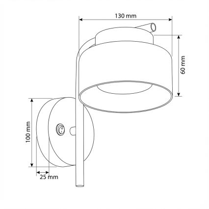 Brilagi - LED Nástenné svietidlo AURA LUX 1xGX53/30W/230V čierna/dymová