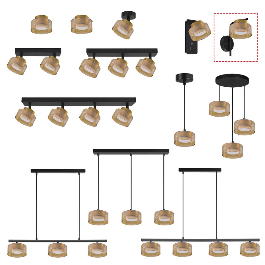 Brilagi - LED Nástenné svietidlo AURA LUX 1xGX53/30W/230V čierna/zlatá