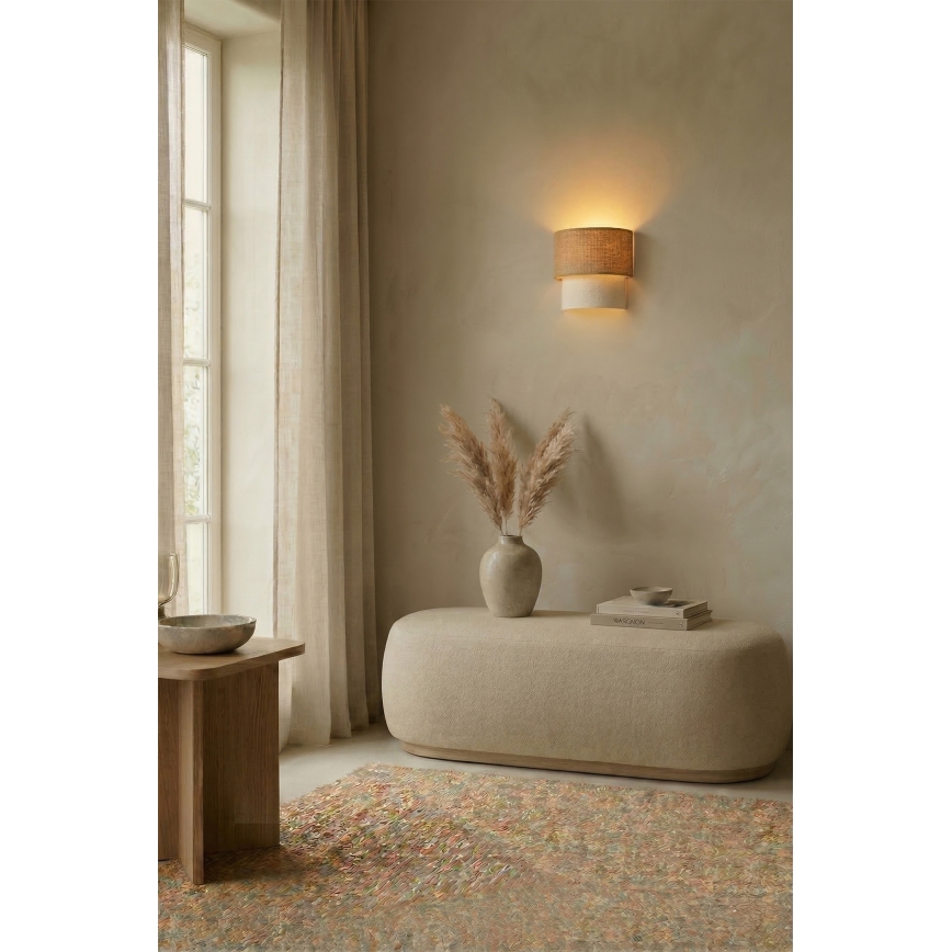 Brilagi - LED nástenné svietidlo BOHO ECO 1xE27/10W/230V béžová/krémová