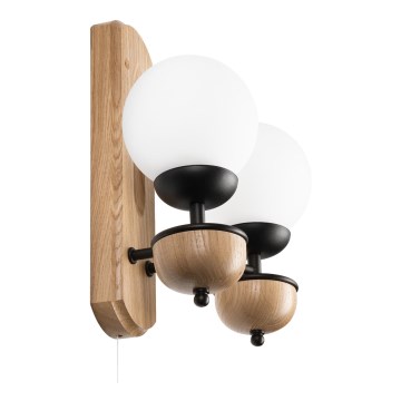 Brilagi - LED Nástenné svietidlo COTTAGE 2xG9/40W/230V dub/biela