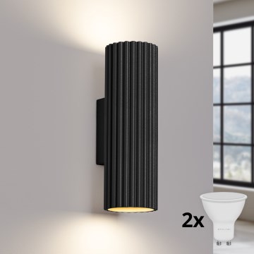 Brilagi - LED Nástenné svietidlo CRESTO 2xGU10/10W/230V 20 cm čierna
