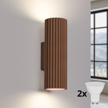 Brilagi - LED nástenné svietidlo CRESTO 2xGU10/10W/230V 20 cm hnedé