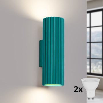 Brilagi - LED nástenné svietidlo CRESTO 2xGU10/10W/230V 20 cm tyrkysová