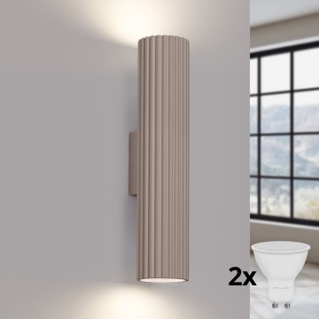 Brilagi - LED nástenné svietidlo CRESTO 2xGU10/10W/230V 30 cm taupe