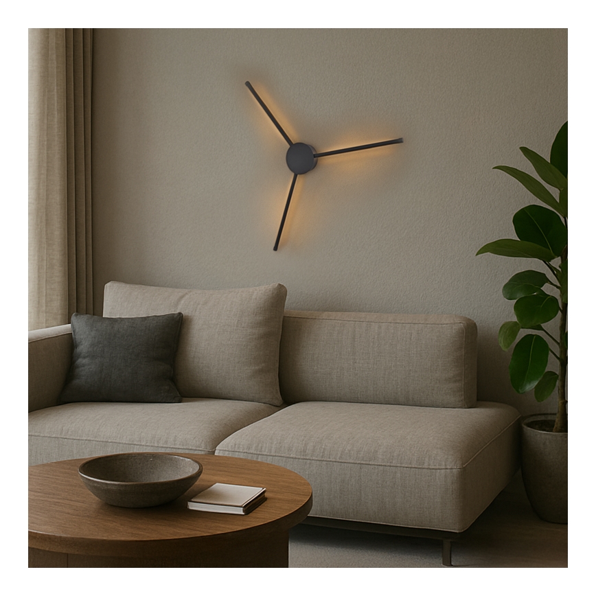 Brilagi - LED Nástenné svietidlo LUGO TRE LED/14W/230V čierna