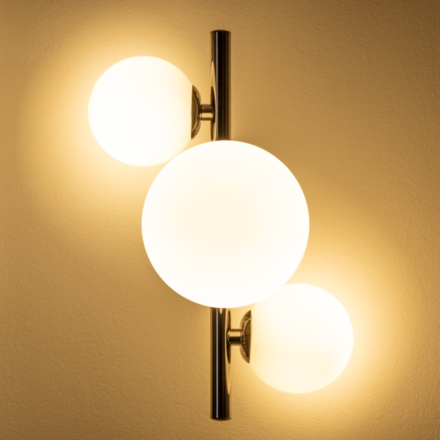 Brilagi - LED nástenné svietidlo MILLA 3xG9/3W/230V čierny chróm/biela