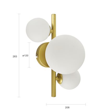 Brilagi - LED Nástenné svietidlo MILLA 3xG9/3W/230V zlatá/biela