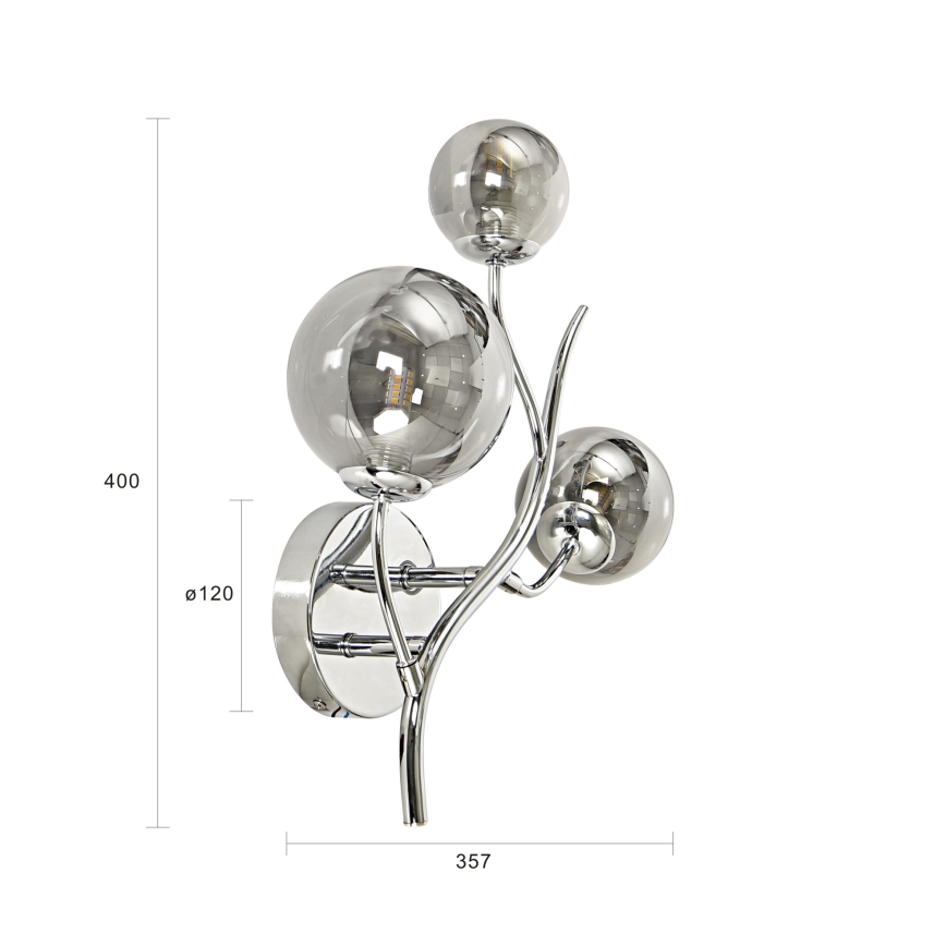 Brilagi - LED nástenné svietidlo MISTEL 3xG9/3W/230V čierny chróm/dymová