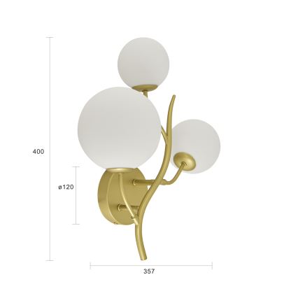 Brilagi - LED Nástenné svietidlo MISTEL 3xG9/3W/230V zlatá/biela