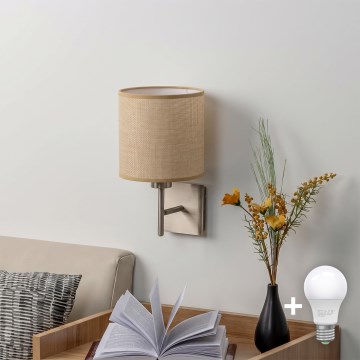 BRILAGI - LED nástenné svietidlo NUBILA 1xE27/60W/230V matný chróm/svetlohnedá
