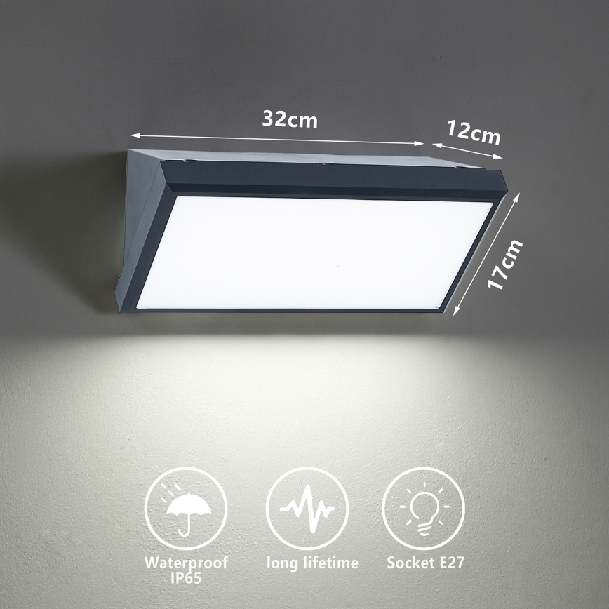 Brilagi - LED stmievateľné vonkajšie nástenné svietidlo TRIANGLE 1xE27/6W/230V 2700-6500K IP65 antracitové