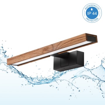 Brilagi - LED osvetlenie kúpeľňového zrkadla 3 v 1 WOODY MIRROR LED/8W/230V 40 cm IP44 čierna/dub