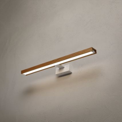 Brilagi - LED kúpeľňové zrkadlové osvetlenie 3v1 WOODY MIRROR LED/12W/230V 60 cm IP44 biela/dub