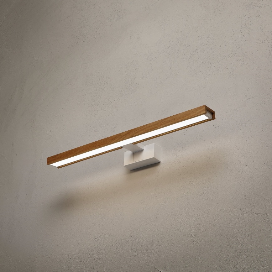 Brilagi - LED kúpeľňové zrkadlové osvetlenie 3v1 WOODY MIRROR LED/12W/230V 60 cm IP44 biela/dub