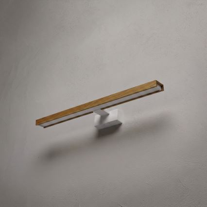 Brilagi - LED kúpeľňové zrkadlové osvetlenie 3v1 WOODY MIRROR LED/12W/230V 60 cm IP44 biela/dub