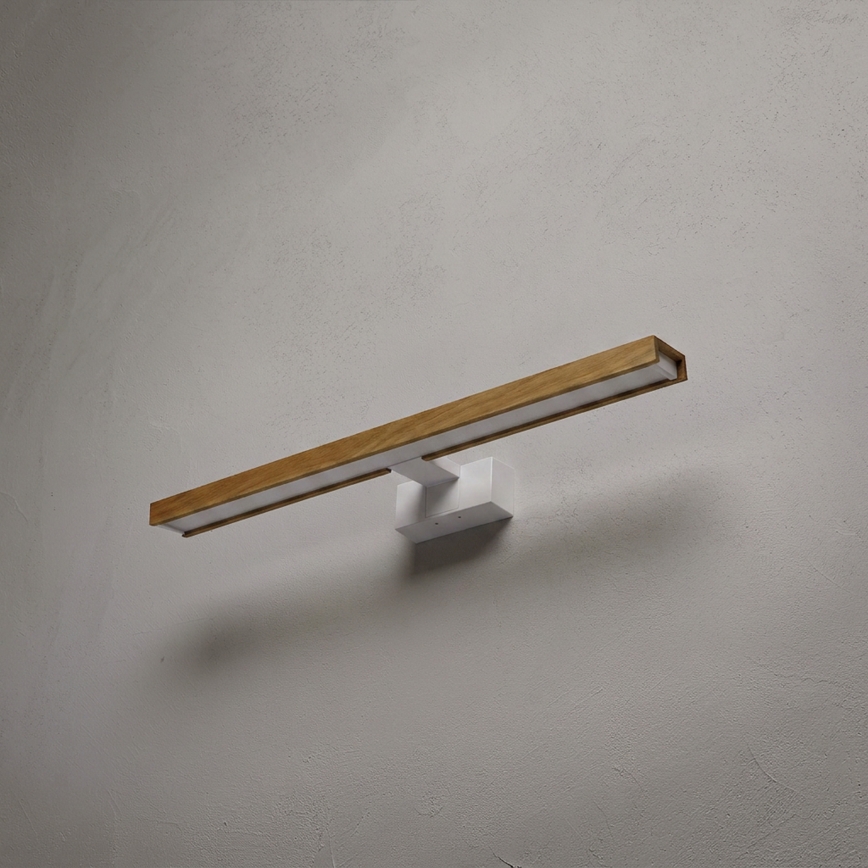 Brilagi - LED kúpeľňové zrkadlové osvetlenie 3v1 WOODY MIRROR LED/12W/230V 60 cm IP44 biela/dub