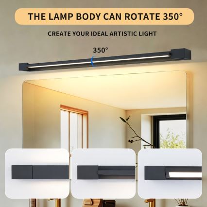 BRILAGI - LED osvetlenie pre kúpeľňové zrkadlo AQUA LINE LED/28W/230V 100 cm IP44 čierna CRI 90