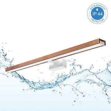 Brilagi - LED osvetlenie kúpeľňového zrkadla WOODY MIRROR 3v1 LED/15W/230V 80 cm IP44 biela/dub čerešňa