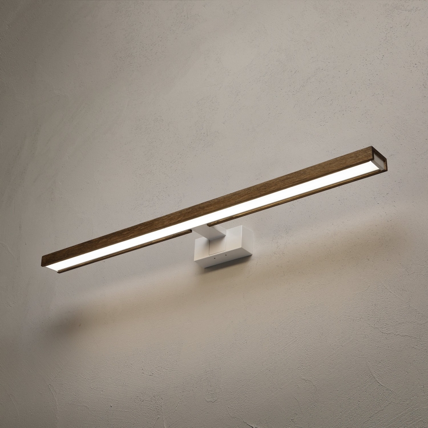 Brilagi - LED osvetlenie kúpeľňového zrkadla WOODY MIRROR 3 v 1 LED/15W/230V 80 cm IP44 biela/dub orech