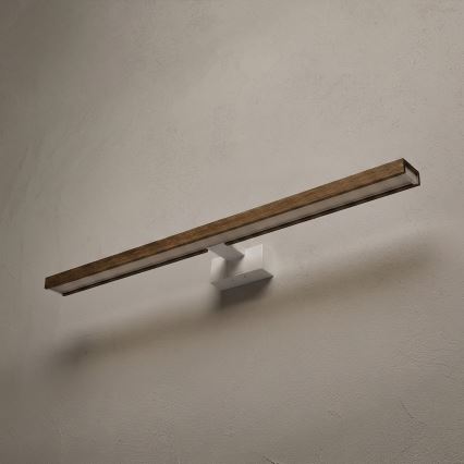 Brilagi - LED osvetlenie kúpeľňového zrkadla WOODY MIRROR 3 v 1 LED/15W/230V 80 cm IP44 biela/dub orech