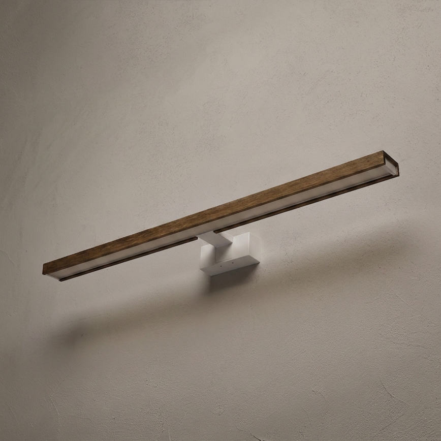 Brilagi - LED osvetlenie kúpeľňového zrkadla WOODY MIRROR 3 v 1 LED/15W/230V 80 cm IP44 biela/dub orech