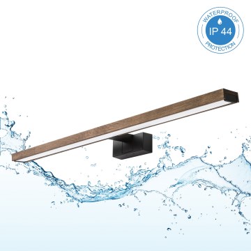 Brilagi - LED osvetlenie kúpeľňového zrkadla WOODY MIRROR 3v1 LED/15W/230V 80 cm IP44 čierna/dub orech