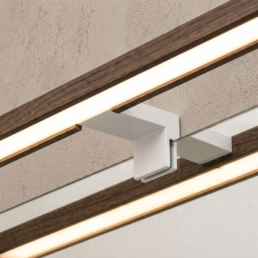 Brilagi - LED osvetlenie zrkadla do kúpeľne WOODY MIRROR 3v1 LED/8W/230V 40 cm IP44 biela/dub