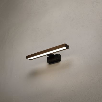 Brilagi - LED kúpeľňové zrkadlové osvetlenie 3v1 WOODY MIRROR LED/8W/230V 40 cm IP44 čierna/dub orech