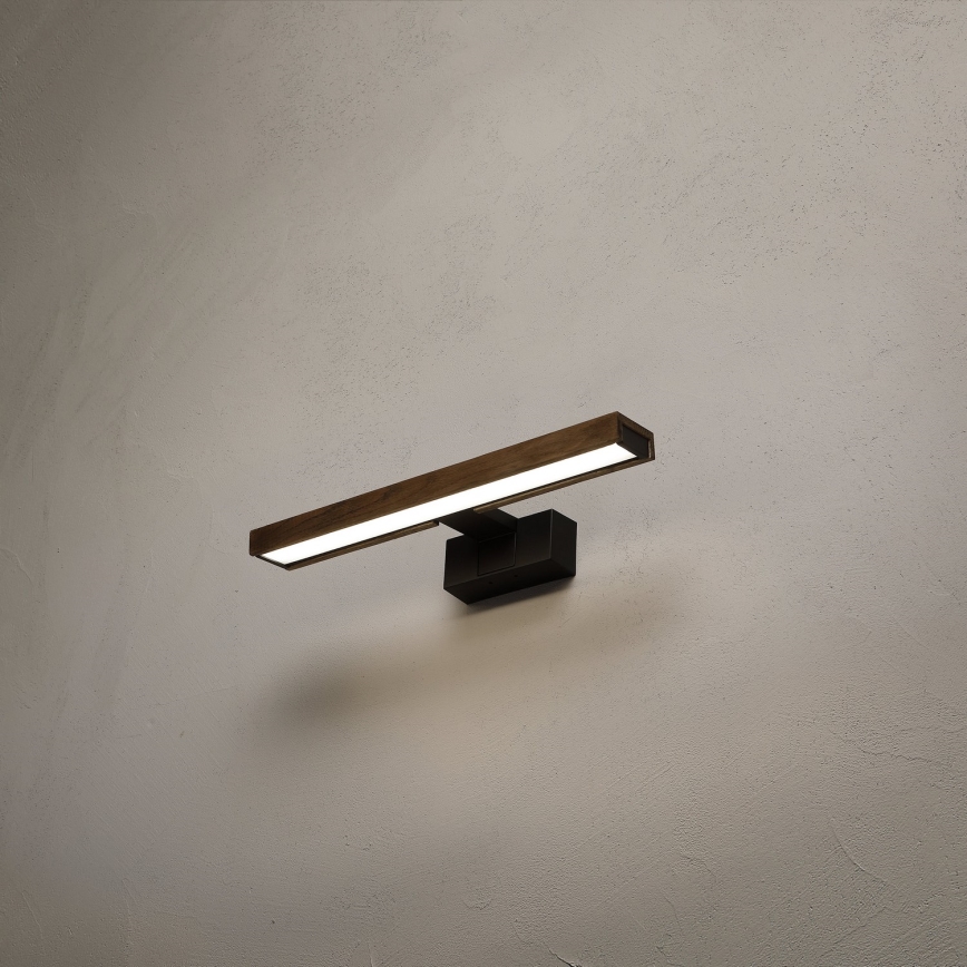 Brilagi - LED kúpeľňové zrkadlové osvetlenie 3v1 WOODY MIRROR LED/8W/230V 40 cm IP44 čierna/dub orech
