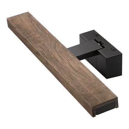 Brilagi - LED kúpeľňové zrkadlové osvetlenie 3v1 WOODY MIRROR LED/8W/230V 40 cm IP44 čierna/dub orech