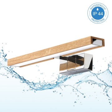 Brilagi - LED osvetlenie zrkadla do kúpeľne 3v1 WOODY MIRROR LED/8W/230V 40 cm IP44 lesklý chróm/dub