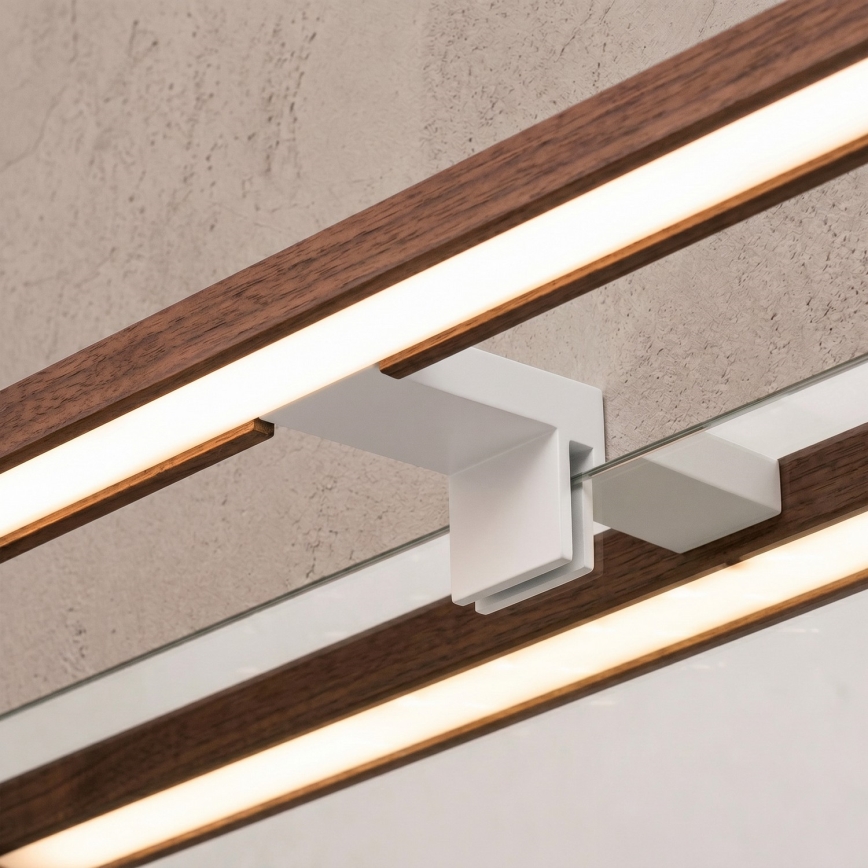 Brilagi - LED osvetlenie zrkadla do kúpeľne 3v1 WOODY MIRROR LED/8W/230V 40 cm IP44 biela/dub čerešňa