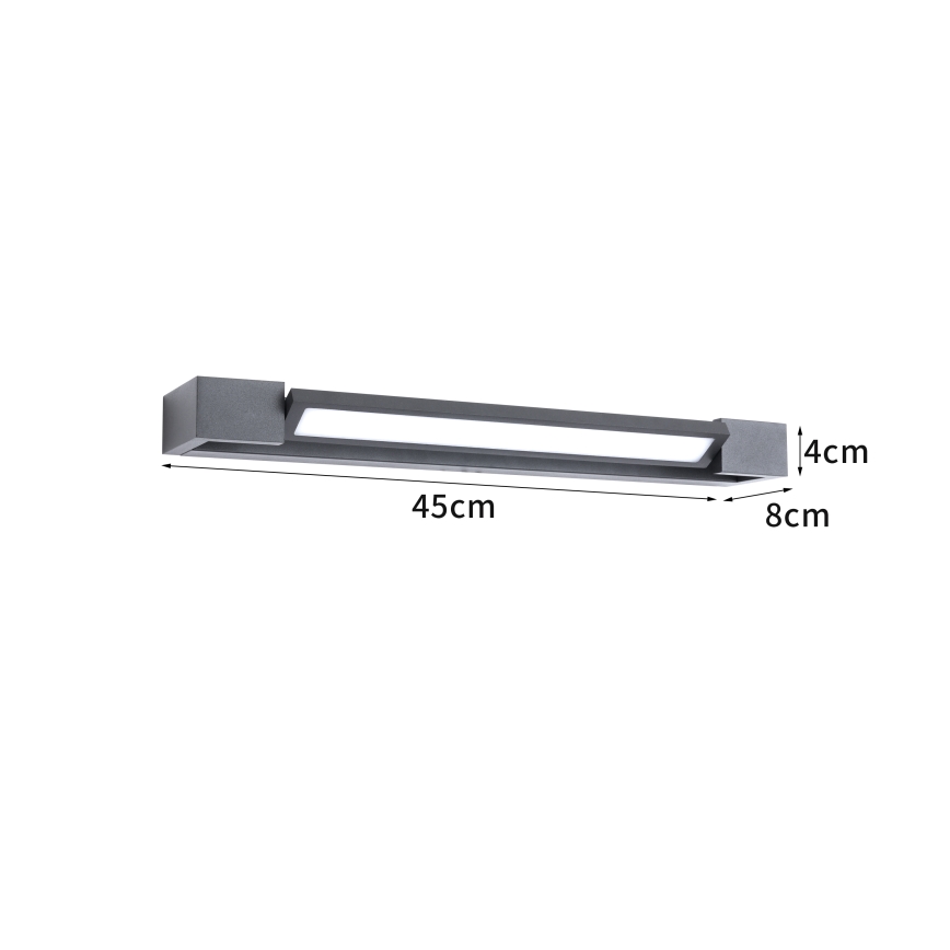 Brilagi - LED osvetlenie kúpeľňového zrkadla AQUA LINE LED/12W/230V 45 cm IP44 antracit CRI 90
