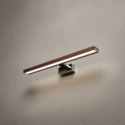 Brilagi - LED Kúpeľňové osvetlenie zrkadla WOODY MIRROR 3v1 LED/12W/230V 60 cm IP44 lesklý chróm/dub čerešňa