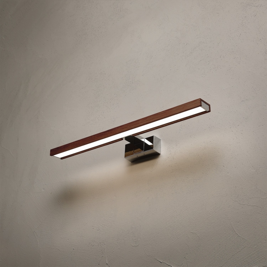 Brilagi - LED Kúpeľňové osvetlenie zrkadla WOODY MIRROR 3v1 LED/12W/230V 60 cm IP44 lesklý chróm/dub čerešňa