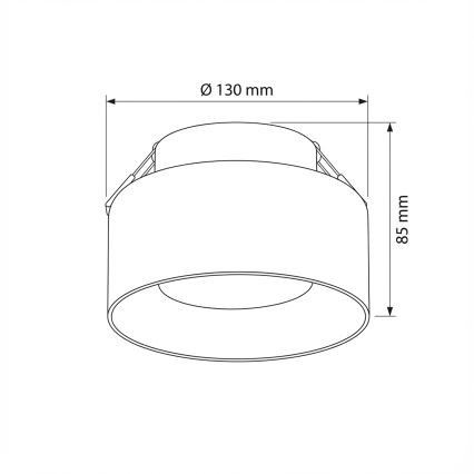 Brilagi - LED Podhľadové svietidlo AURA LUX 1xGX53/30W/230V priemer 13 cm čierne/dymové
