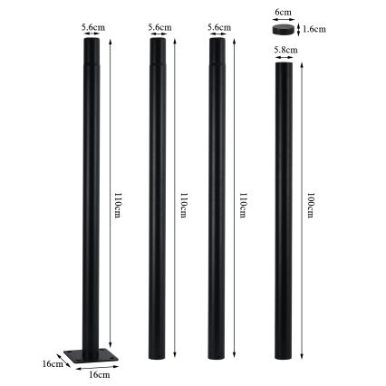 Brilagi - LED Pouličná lampa so stĺpom 4 m URBANSPARK LED/120W/230V čierna IP65