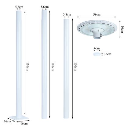 Brilagi - LED Pouličná lampa URBANSPARK LED/120W/230V biela IP65