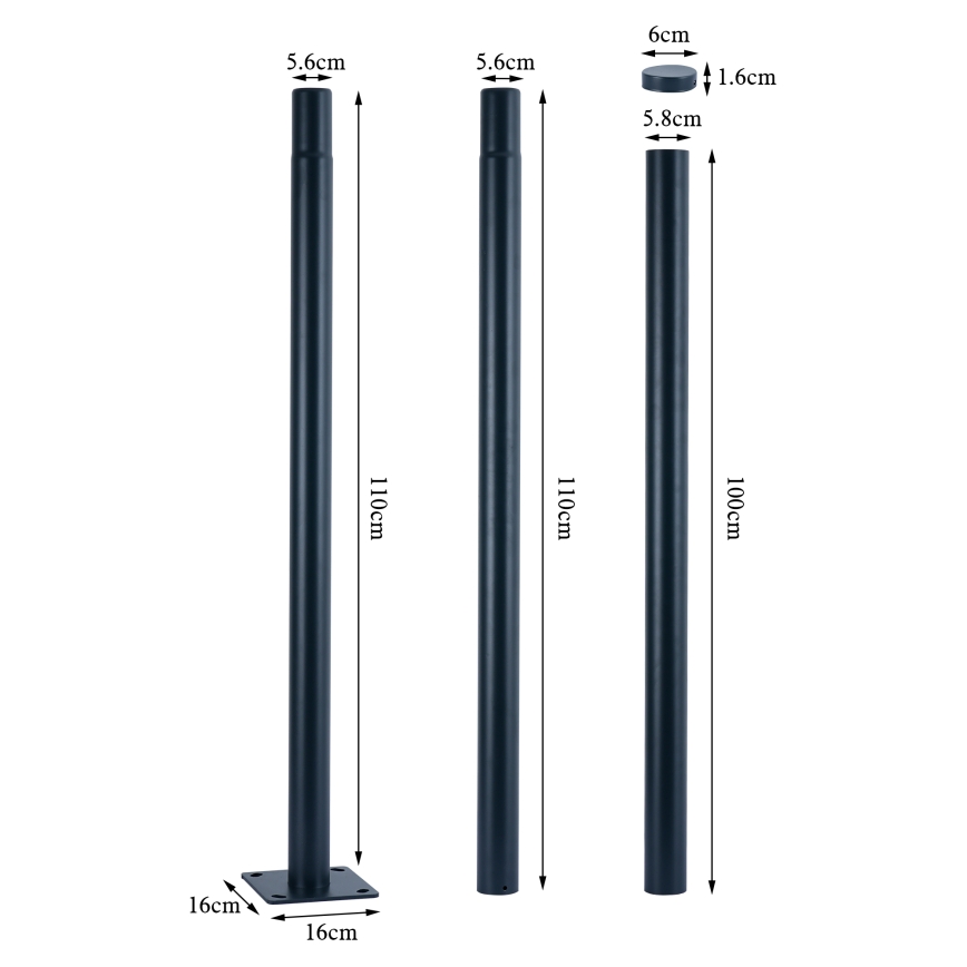 Brilagi - LED pouličná lampa so stĺpom 3 m URBANSPARK LED/120W/230V antracit IP65