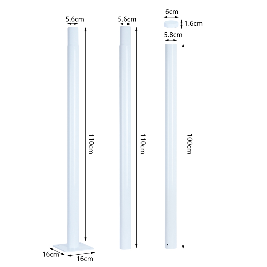 Brilagi - LED pouličné svietidlo so stĺpom 3 m URBANSPARK LED/120W/230V biele IP65