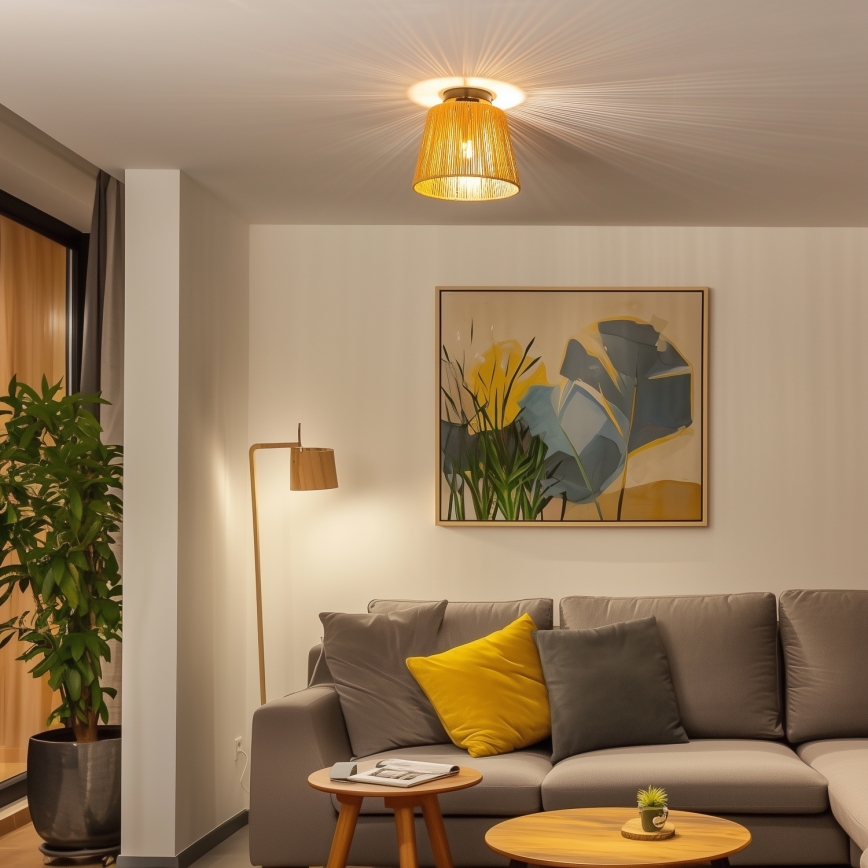 Brilagi - LED prisadené stropné svietidlo CERIA BOHO 1xE27/40W/230V, priemer 28 cm, hnedá