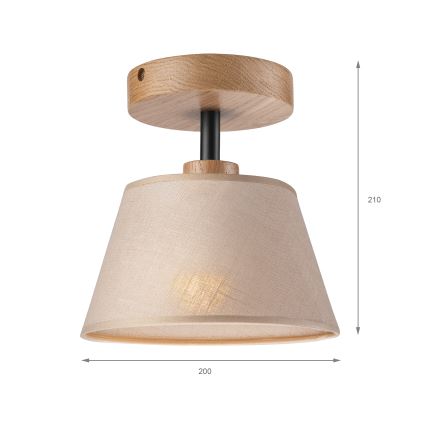 Brilagi - LED  Prisadený luster ANTHONY 1xE14/60W/230V dub/béžová