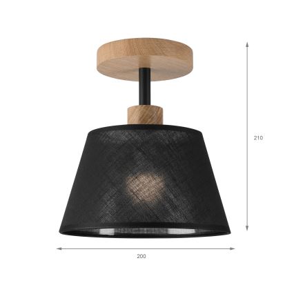 Brilagi - LED  Prisadený luster ANTHONY 1xE14/60W/230V dub/čierna